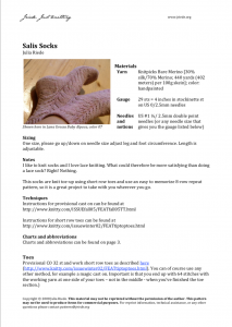 Pattern Writing & Selling Knitting Patterns: Salis Socks (2008 version)